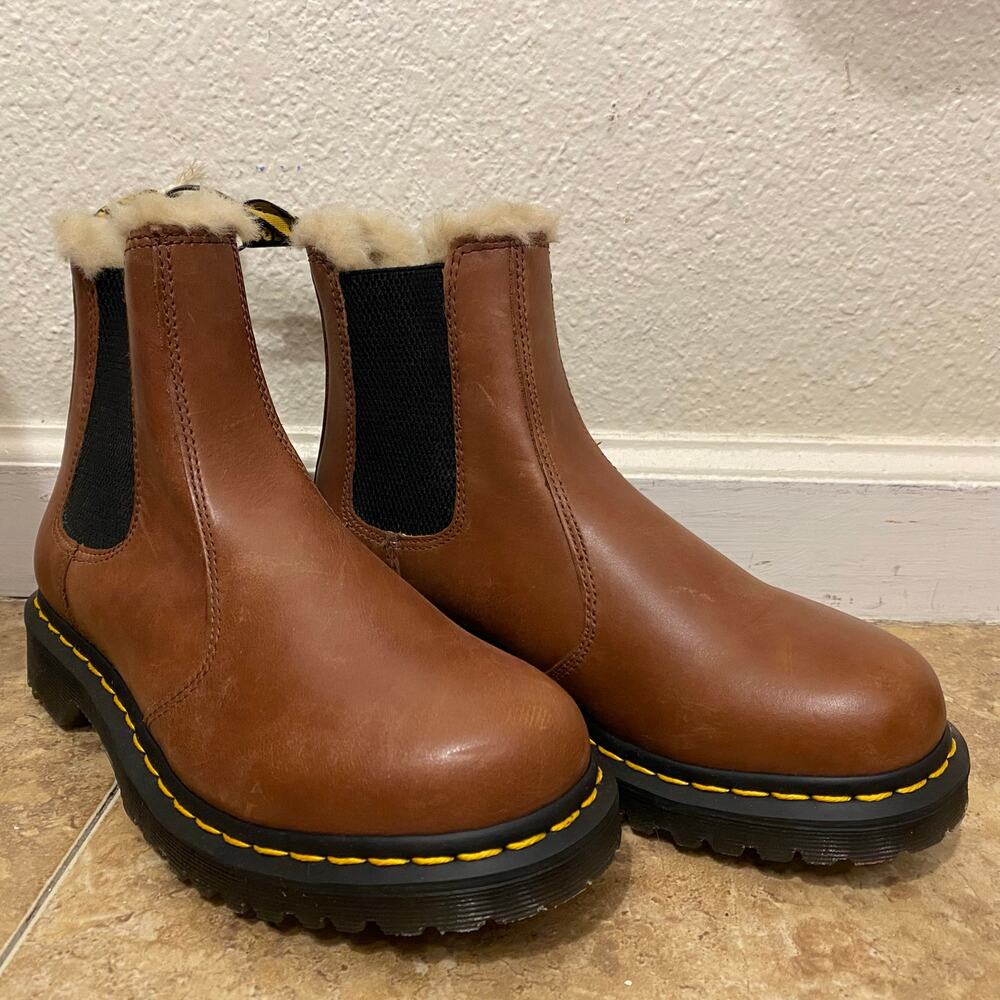 Dr. Martens Brown Ankle Boots with Black Sole